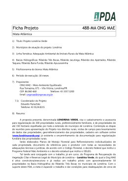 Ficha Projeto 488-MA ONG MAE - Ministério do Meio Ambiente