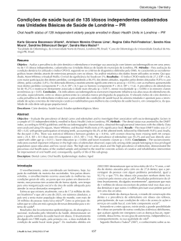 Condições de saúde bucal de 135 idosos independentes