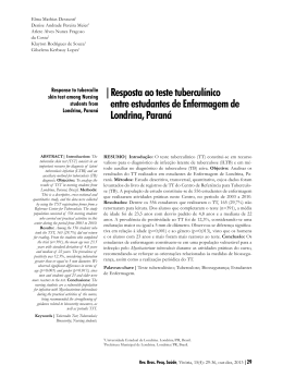 |Resposta ao teste tuberculínico entre estudantes de Enfermagem