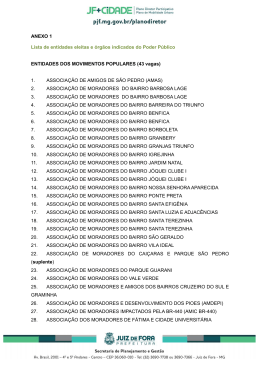 ANEXO 1 Lista de entidades eleitas e &oacute;rg&atilde;os indicados do Poder