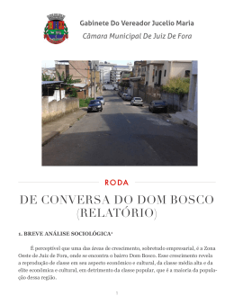 DE CONVERSA DO DOM BOSCO (RELAT&Oacute;RIO)