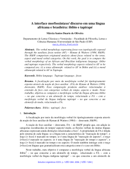 A interface morfossintaxe/ discurso em uma l&iacute;ngua africana e