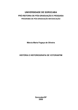 História e Historiografia de Votorantim