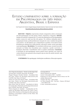 estudo comParativo sobre a Formação em