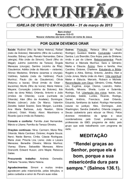 (Salmos 136.1). - Igrejas de Cristo