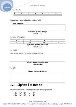 Exerc&iacute;cio: 3p&sup1; n= l = m= s=