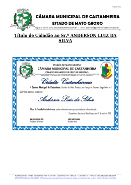 Título de Cidadão ao Sr.º ANDERSON LUIZ DA SILVA