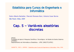 Vari&aacute;veis aleat&oacute;rias discretas - Centro de Inform&aacute;tica da UFPE