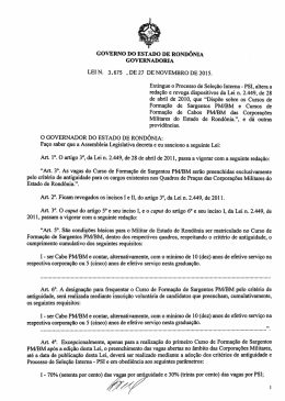 GOVERNO DO ESTADO DE RONDONIA GOVERNADORIA