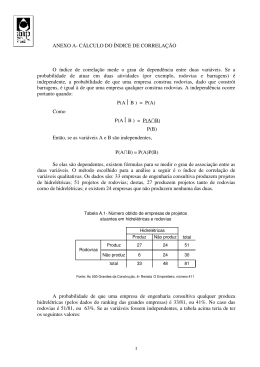 ANEXO A- C&Aacute;LCULO DO &Iacute;NDICE DE CORRELA&Ccedil;&Atilde;O O