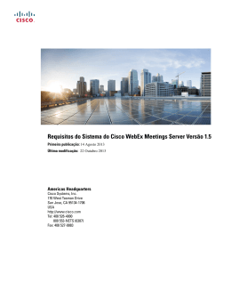 Requisitos do Sistema do Cisco WebEx Meetings Server Versão 1.5