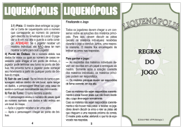 Folheto regras do jogo