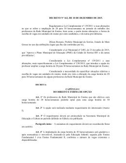 DECRETO Nº 162, DE 10 DE DEZEMBRO DE 2015. Regulamenta a