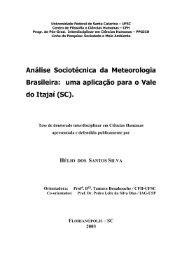 Análise Sociotécnica da Meteorologia Brasileira: uma aplicação