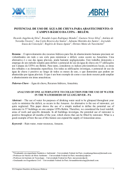 potencial de uso de &aacute;gua de chuva para abastecimento o campus