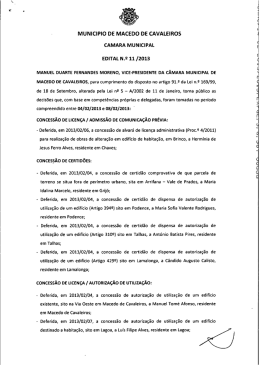 Edital n.º 11-2013 - Município de Macedo de Cavaleiros