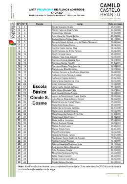 1.&ordm; Ciclo do Ensino B&aacute;sico - Agrupamento de Escolas Camilo