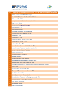 N&ordm; EMPRESAS / INSTITUI&Ccedil;&Otilde;ES CONVENIADAS COM A UnP PARA