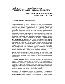 estrat&eacute;gias para promo&ccedil;&atilde;o da sa&uacute;de perinatal e neonatal