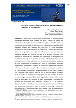 a rela&ccedil;&atilde;o da infec&ccedil;&atilde;o hospitalar e o