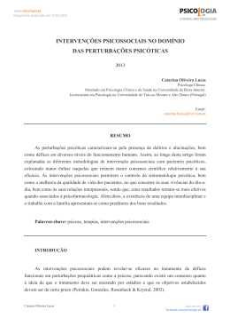 intervenções psicossociais no domínio das