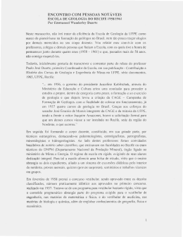 Encontro com pessoas not&aacute;veis. Escola de Geologia do Recife