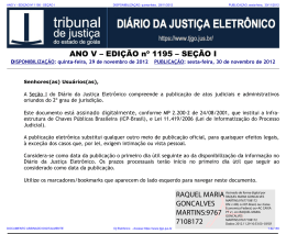 TJ-GO DIÁRIO DA JUSTIÇA ELETRÔNICO - EDIÇÃO 1195