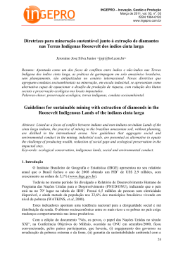 Diretrizes para minera&ccedil;&atilde;o sustent&aacute;vel junto &agrave;