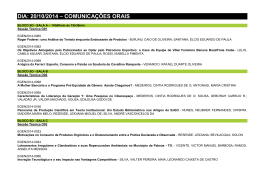 DIA: 20/10/2014 &ndash; COMUNICA&Ccedil;&Otilde;ES ORAIS