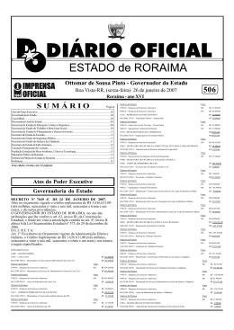 DOEN&ordm; 506.pmd - Imprensa Oficial do Estado de Roraima