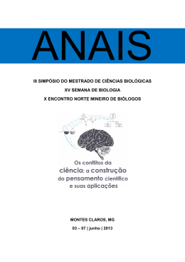 Anais Simbio 2013! - Unimontes - Universidade Estadual de Montes
