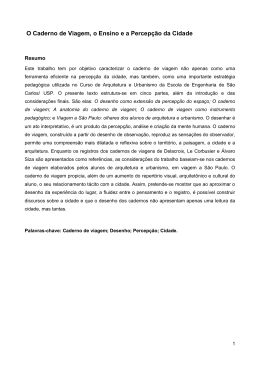 O Caderno de Viagem, o Ensino e a Percep&ccedil;&atilde;o da Cidade
