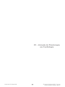 30 &ndash; Jornada de Fisioterapia em Cardiologia