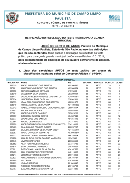 PREFEITURA DO MUNIC&Iacute;PIO DE CAMPO LIMPO
