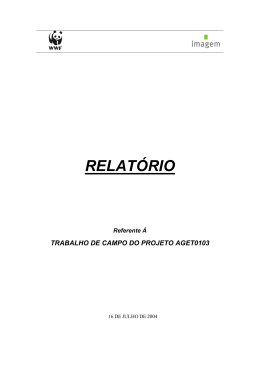 WWF-IMAGEM. Trabalho de Campo do Projeto &Aacute;reas