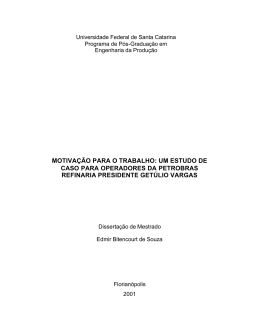 motiva&ccedil;&atilde;o para o trabalho - Universidade Federal de Santa Catarina