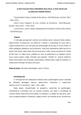 A MOTIVA&Ccedil;&Atilde;O PARA APRENDER BIOLOGIA: O QUE