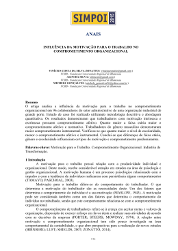 INFLU&Ecirc;NCIA DA MOTIVA&Ccedil;&Atilde;O PARA O TRABALHO NO
