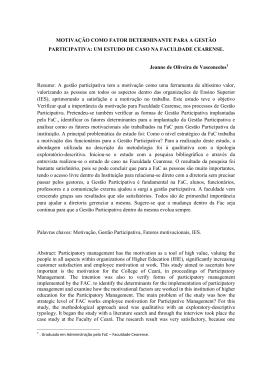 MOTIVAÇÃO COMO FATOR DETERMINANTE PARA A GESTÃO