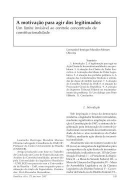 A motiva&ccedil;&atilde;o para agir dos legitimados