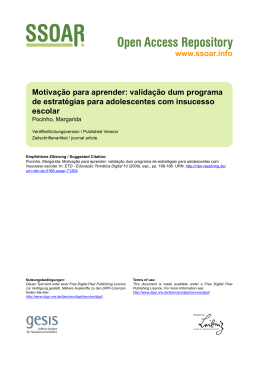 www.ssoar.info Motivação para aprender: validação dum programa