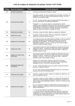 Lista de despachos em peti&ccedil;&atilde;o
