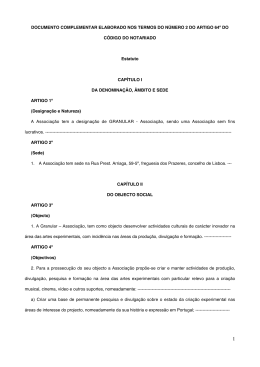 DOCUMENTO COMPLEMENTAR ELABORADO NOS TERMOS DO