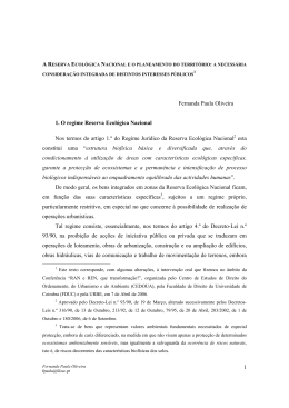 A Reserva Ecol&oacute;gica Nacional e o Planeamento do Territ&oacute;rio