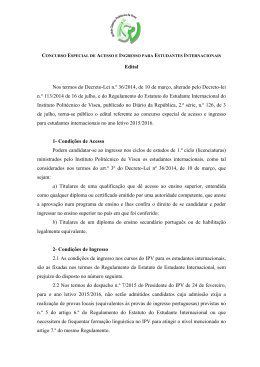 Edital Nos termos do Decreto-Lei n.º 36/2014, de 10 de março