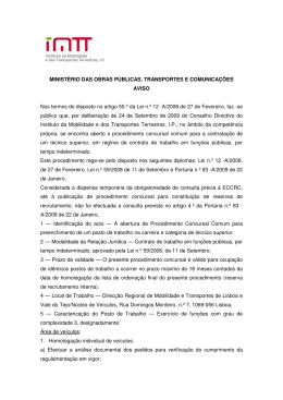 MINISTÉRIO DAS OBRAS PÚBLICAS, TRANSPORTES E