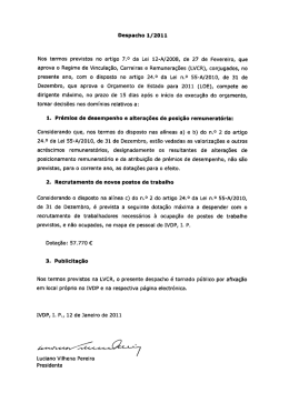 Despacho 1/2011 Nos termos previstos no artigo 7.0 da Lei 12