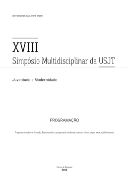 Programa&ccedil;&atilde;o em PDF - Universidade S&atilde;o Judas Tadeu