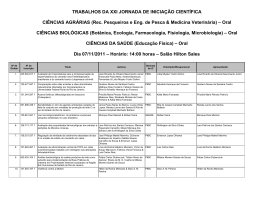 TRABALHOS DA XXI JORNADA DE INICIA&Ccedil;&Atilde;O CIENT&Iacute;FICA