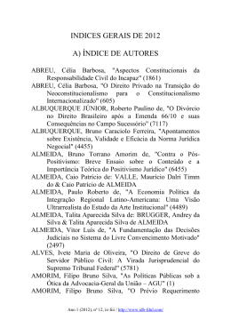 INDICES GERAIS DE 2012 A) &Iacute;NDICE DE AUTORES